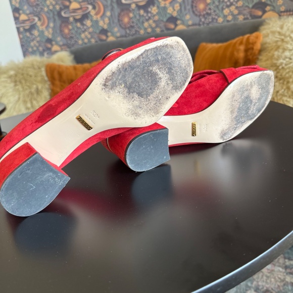 COPY - Authentic Gucci Marmont / Double G suede mid heel pumps size 40.5 - Picture 7 of 8